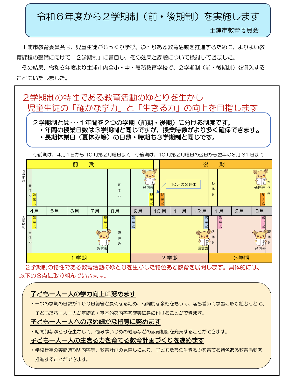 2学期制について